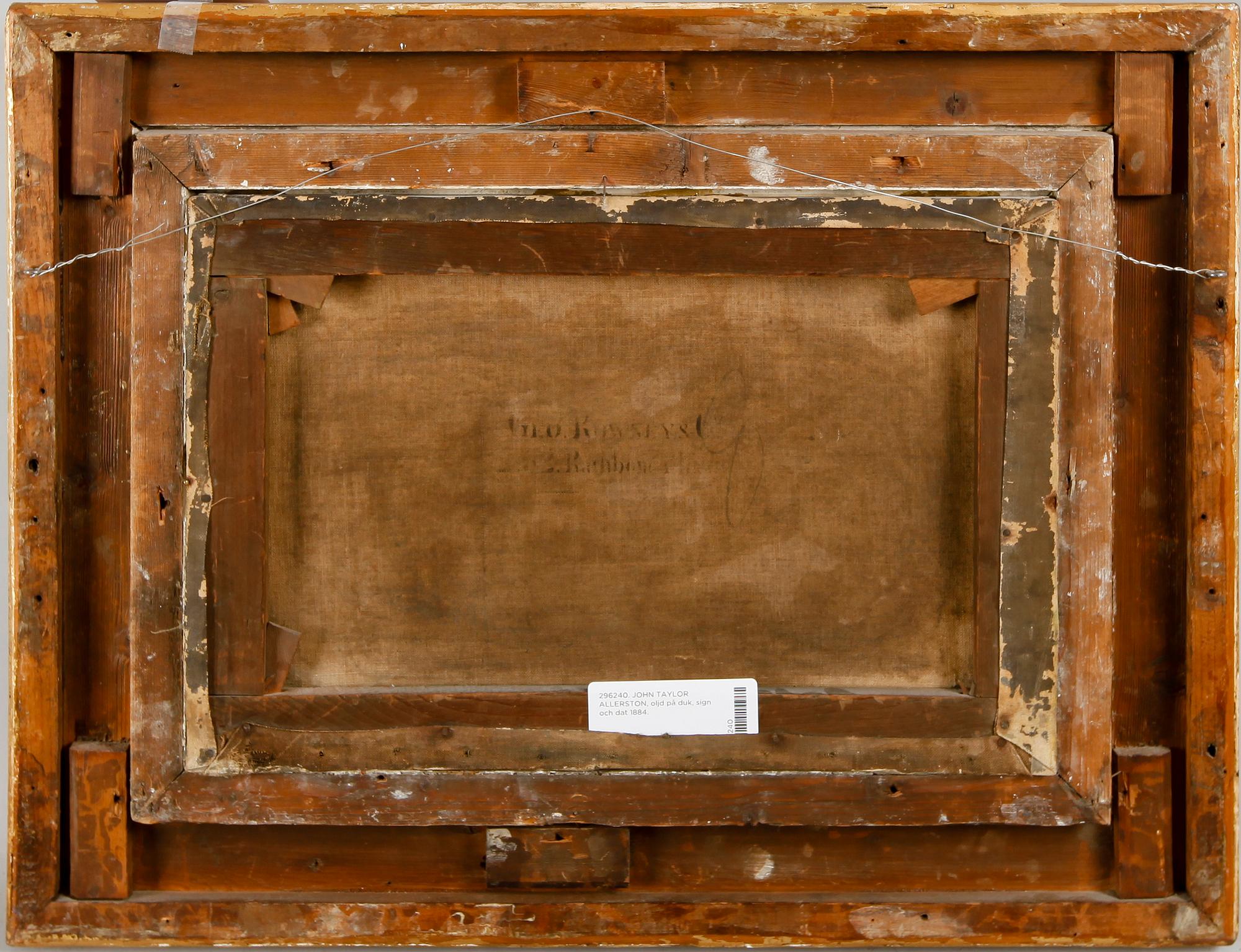 JOHN TAYLOR ALLERSTON, olja på duk, sign och dat 1884.