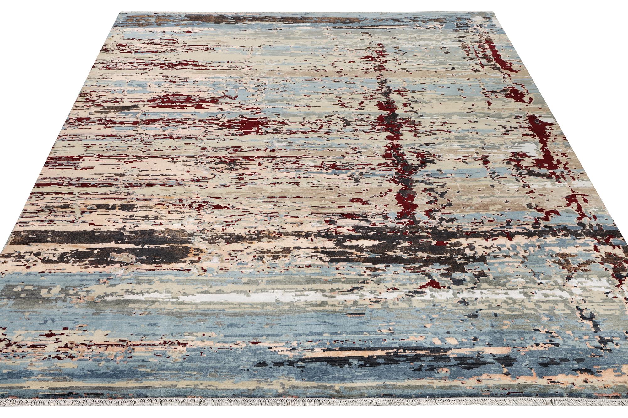 An oriental carpet with modern design, ca. 377 x 277 cm.