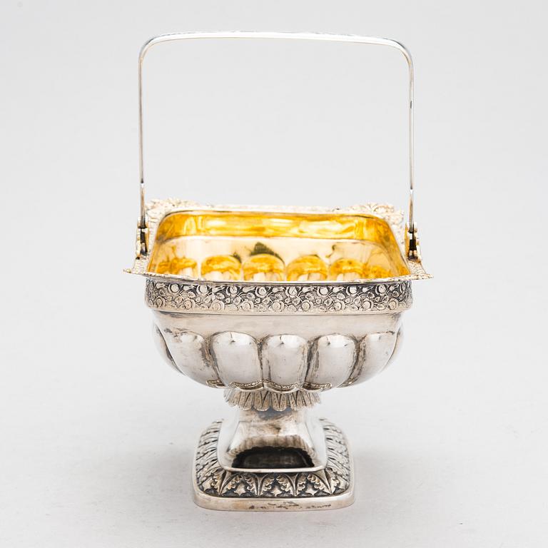 Otto Heinrich Nowack, a parcel-gilt silver sweetmeat basket, Tartu/ Dorpat 1829-1845.