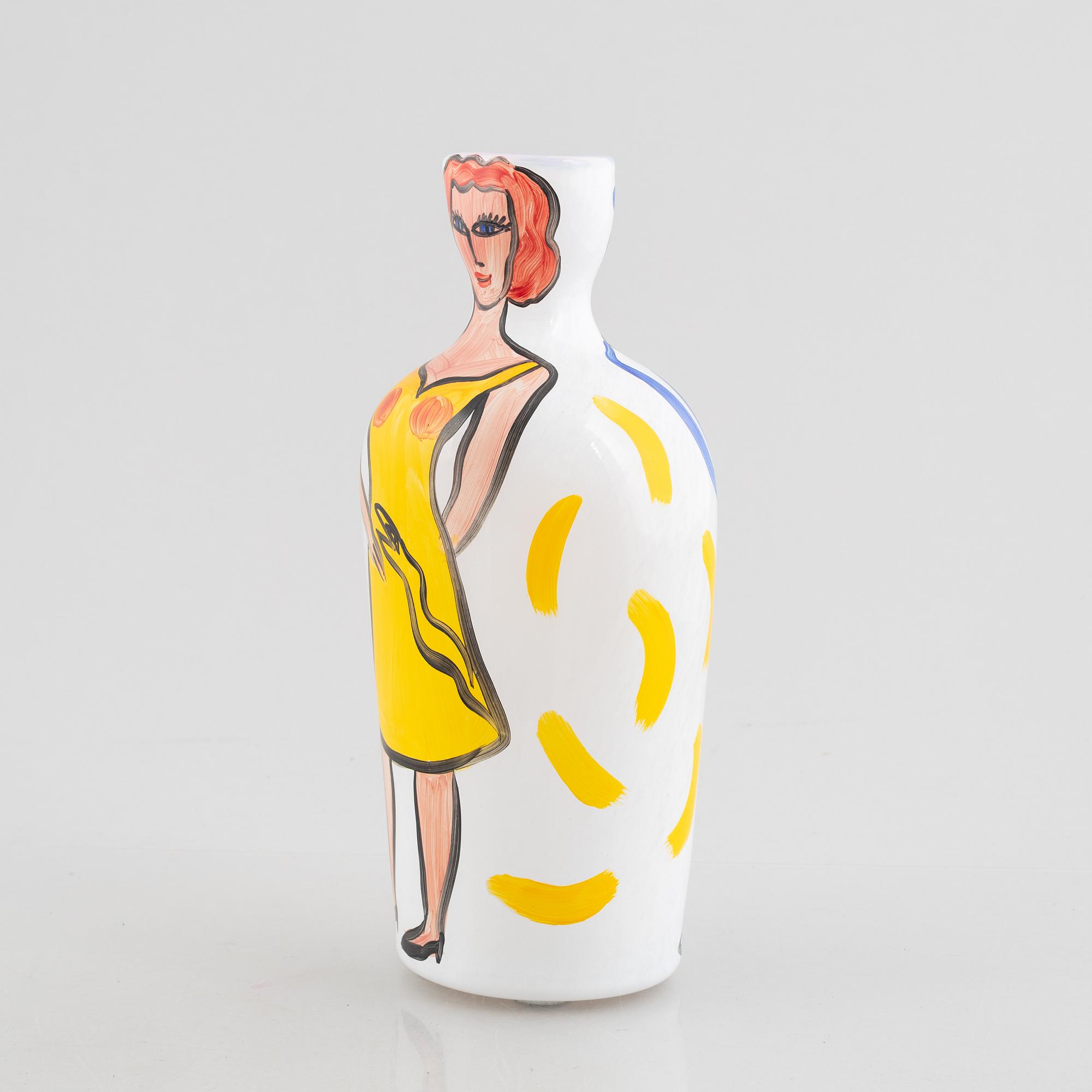 Ulrica Hydman-Vallien, a glass vase, Kosta Boda Atelier.