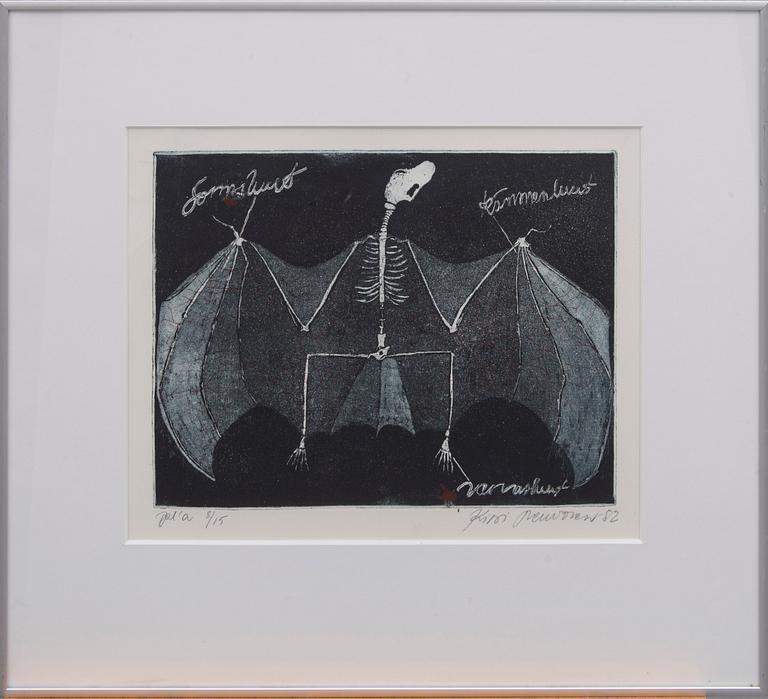 KIRSI NEUVONEN, akvatint och etsning, signerad, numrerad 8/15, daterad -82.