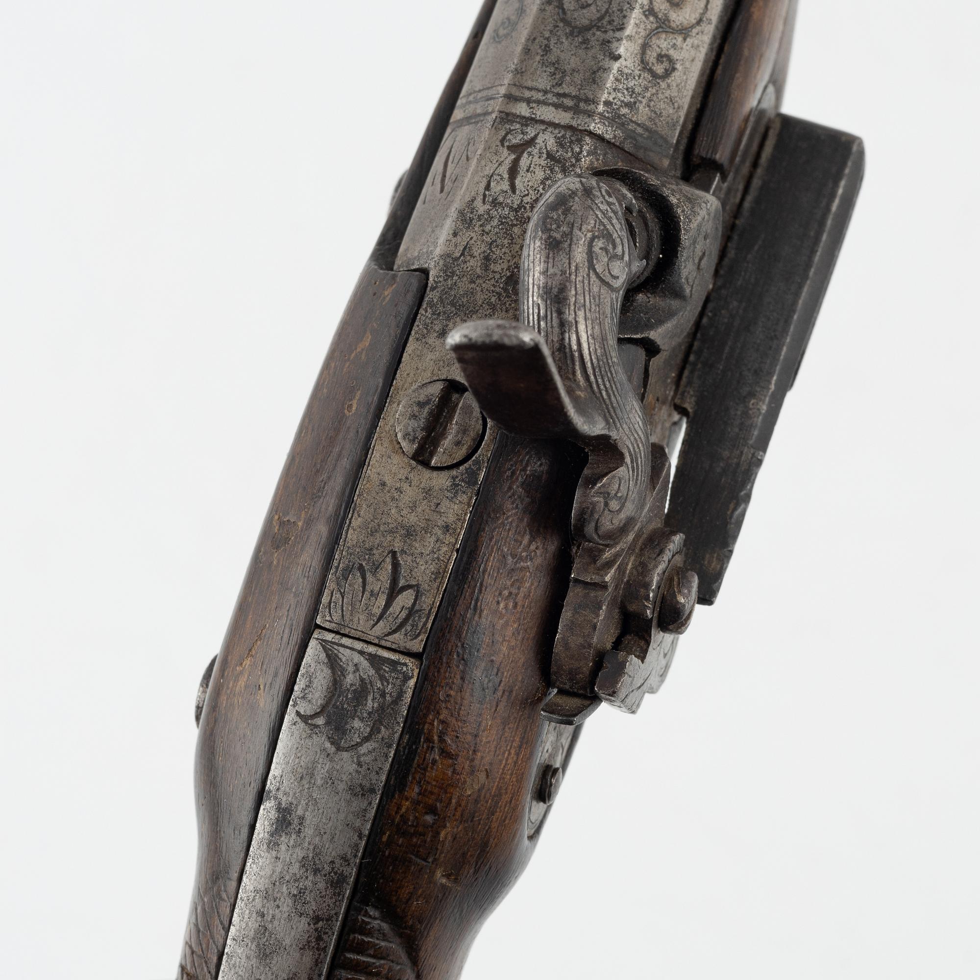 A Spanish converted percussion pistol from around the year 1800.