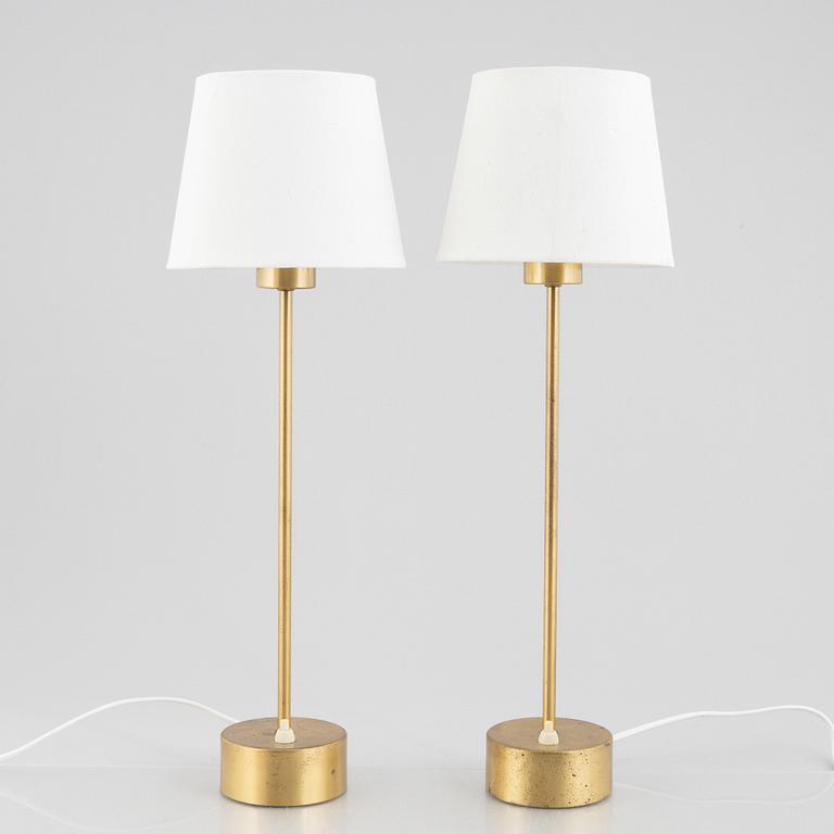 Hans Bergström, a pair of  table lamps, model "719", atelje Lyktan, Sweden 1960s.