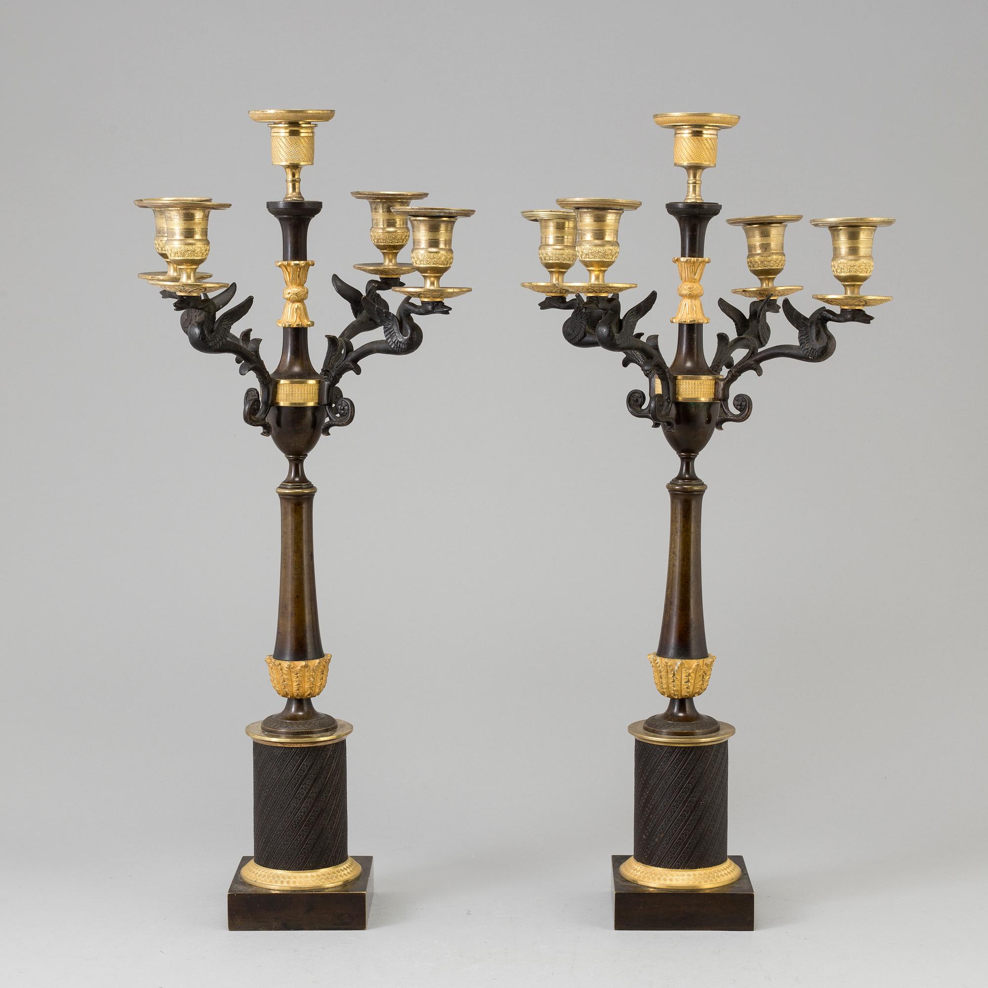 A PAIR OF CANDELABRA, empire-style, ca 1900.