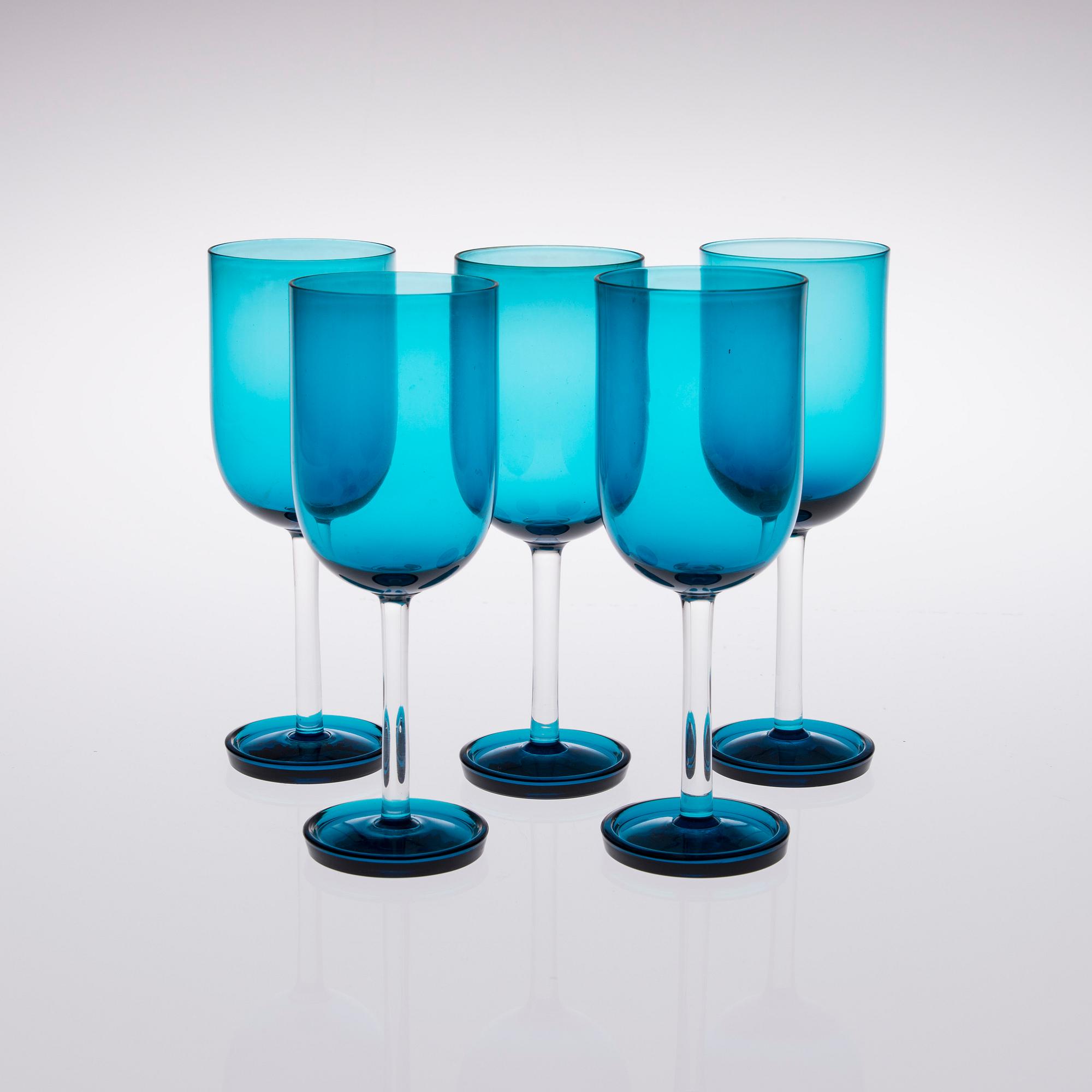 NANNY STILL, SAFTGLAS, 5 st, modell 1661, Riihimäen Lasi 1950-60-tal.