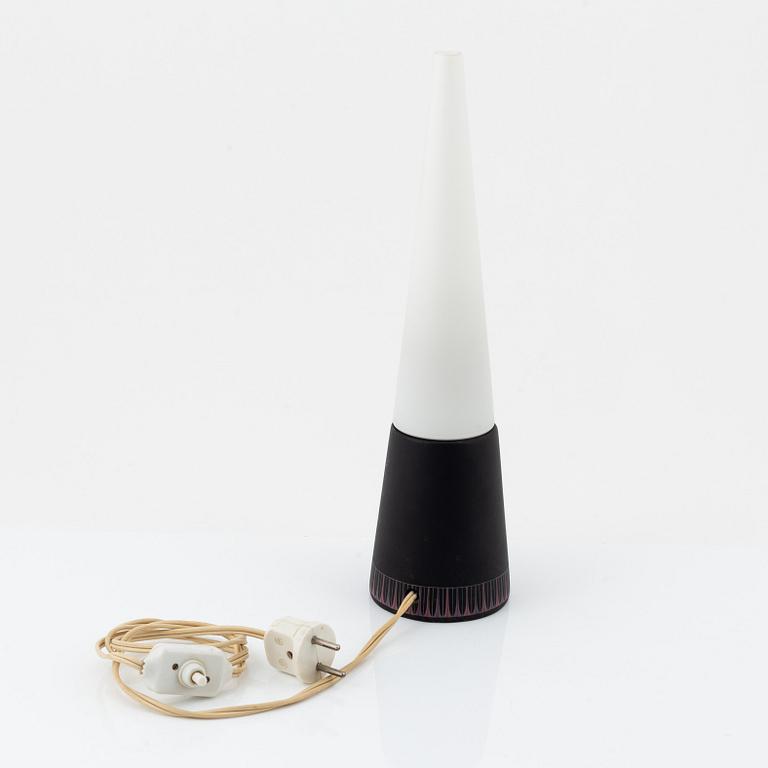 Hans-Agne Jakobsson, a glass and wooden table light, Markaryd, 1950/60-tal.