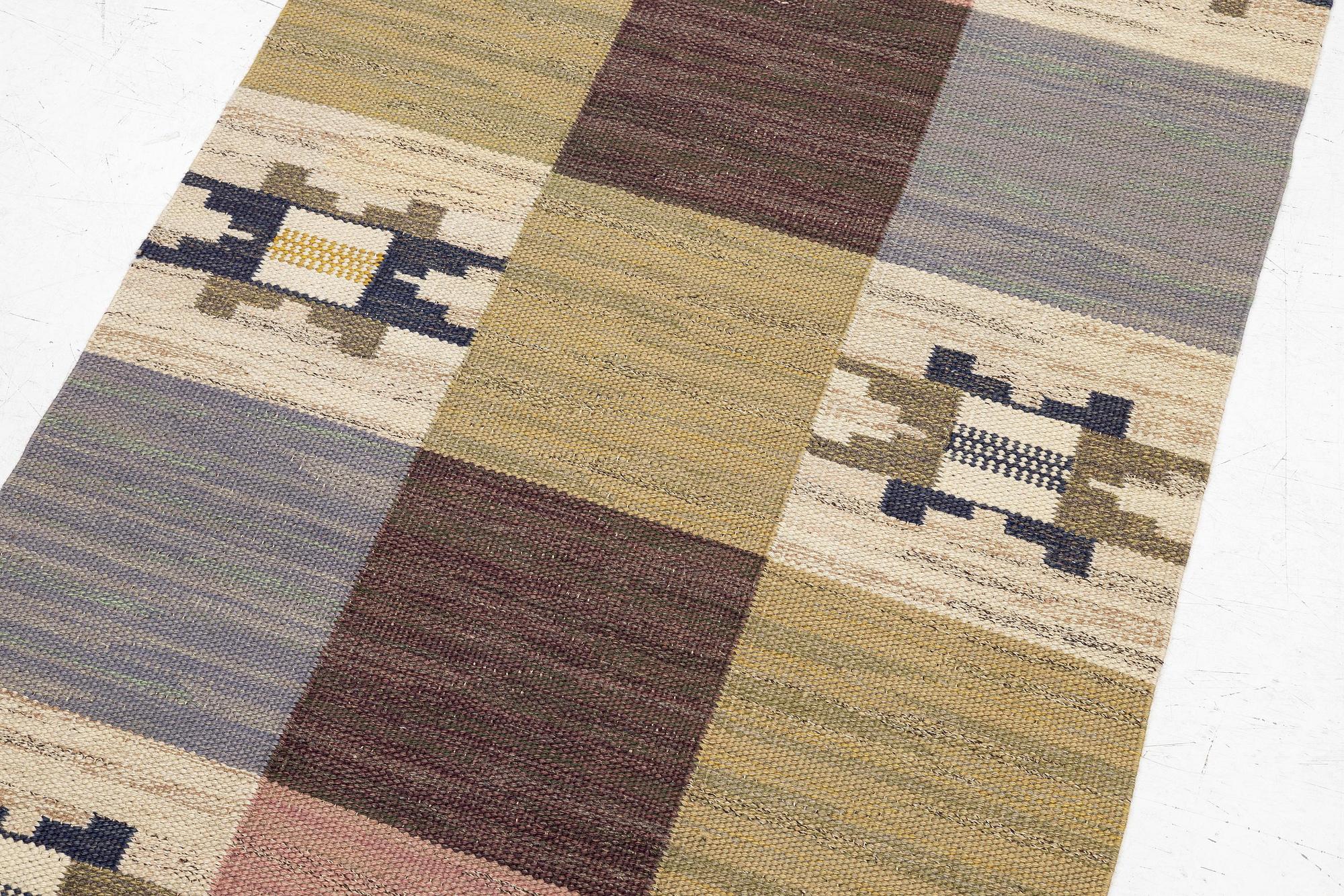 Märta Måås-Fjetterström, matta, "Rutmattan", rölakan, ca 176 x 101 cm, signerad MMF.