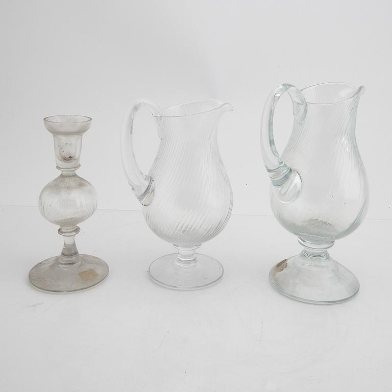 Signe Persson-Melin, a set of two decanters and a vase Hovamantorp 1960/70s.