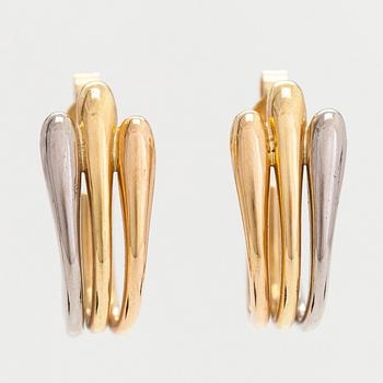 Earrings, 18K tri-colour gold.
