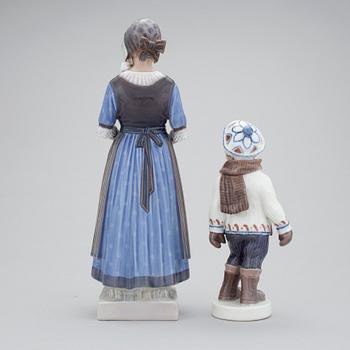 Two 20h Century Danish porcelain figurines no 1064 and 1142 by Dahl Jensen.