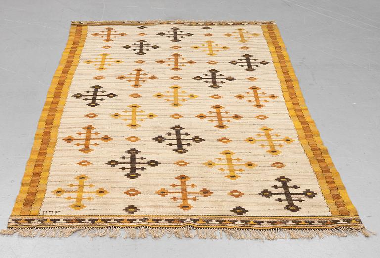 Märta Måås-Fjetterström, a drape, "Gula Dubbelkorset", flat weave, ca 241,5 x 149,5 cm, signed MMF.