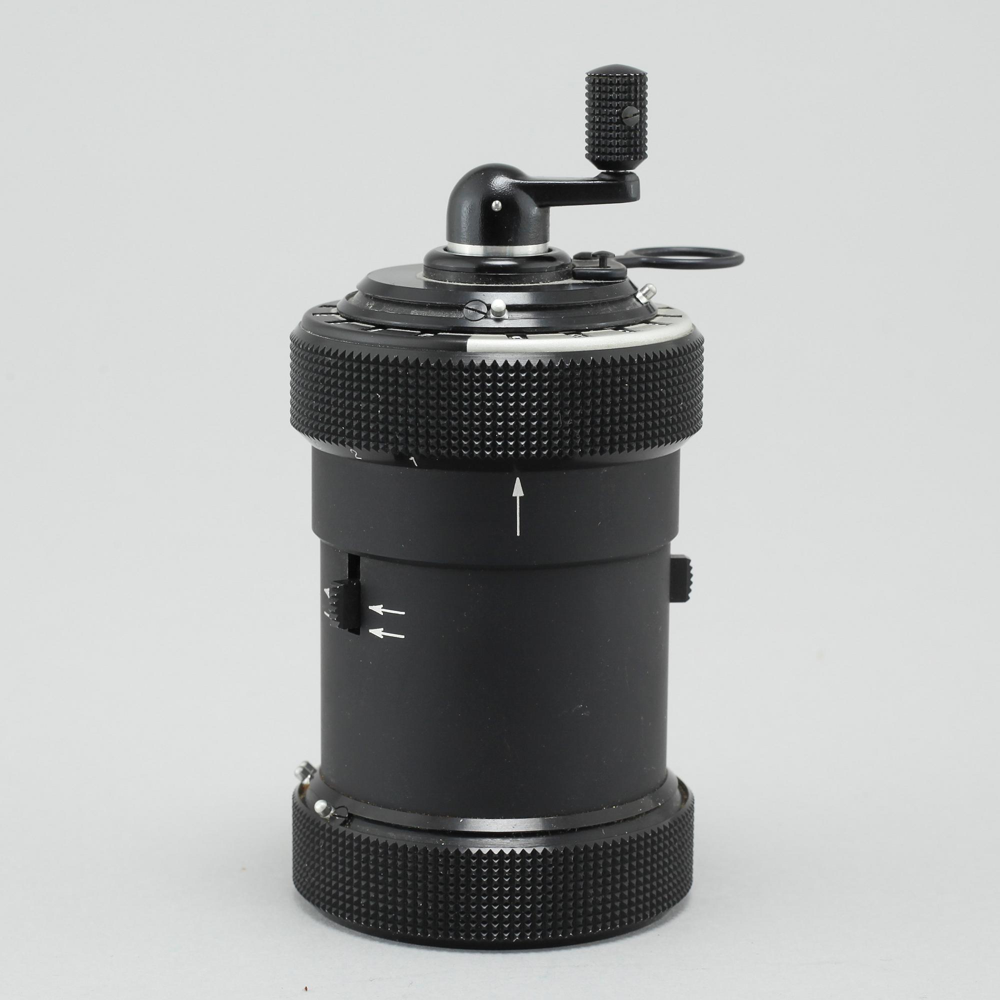 A "Curta Type 1", developed by Curt Herzstark,  Contina AG Mauren, approx 1954.