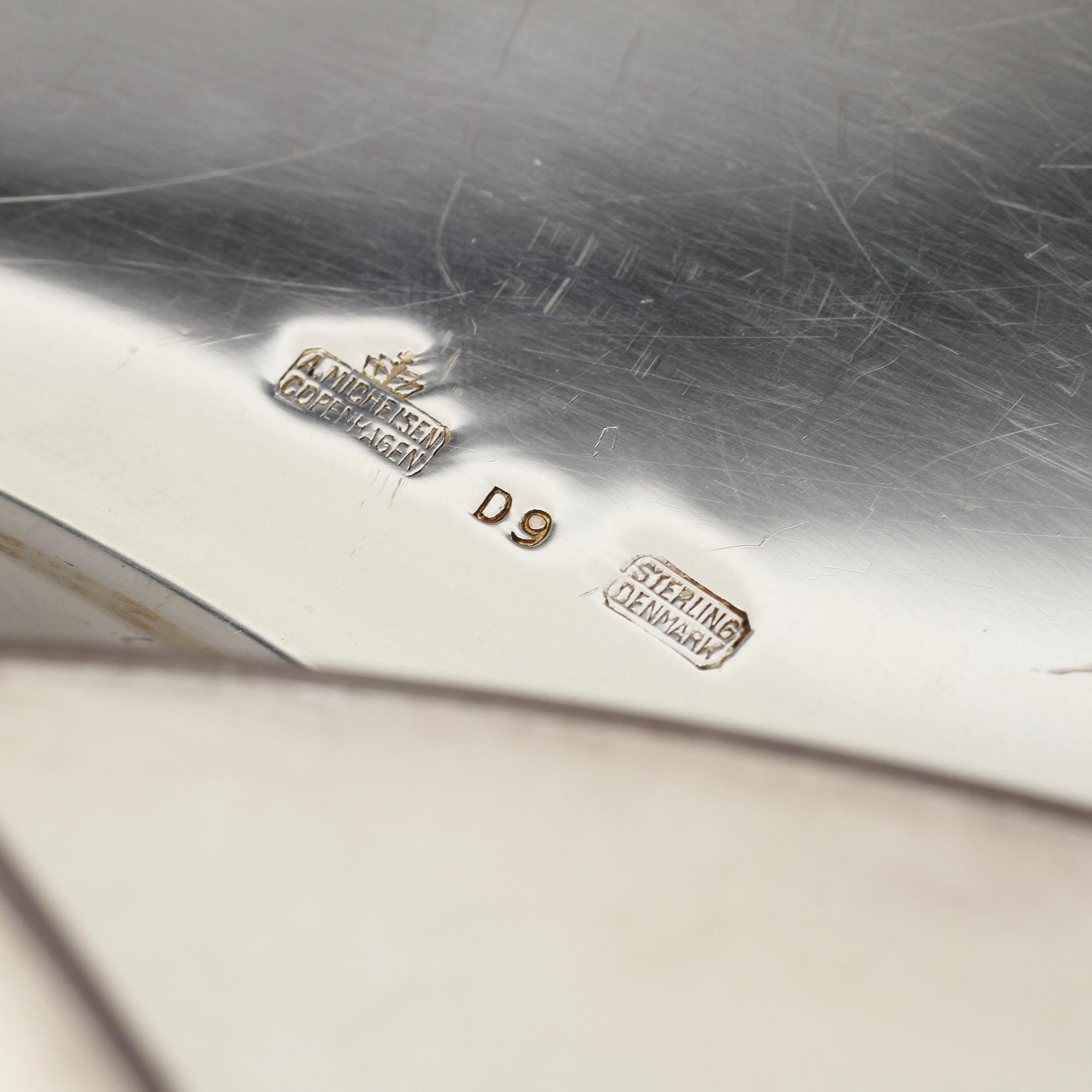 UPPLÄGGNINGSFAT, 3 st, silver, Danmark, 1900-tal. Vikt 1840 g.