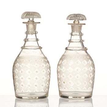 Decanters, a pair, possibly Kosta, circa 1900.