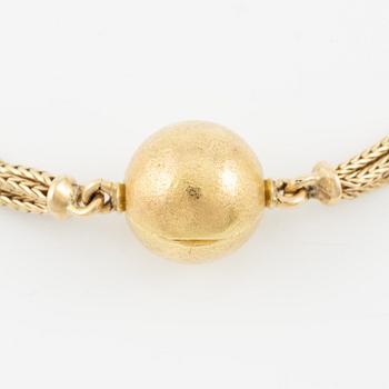 Ole Lynggaard, collier, fyrradigt, 18K guld med kullås.