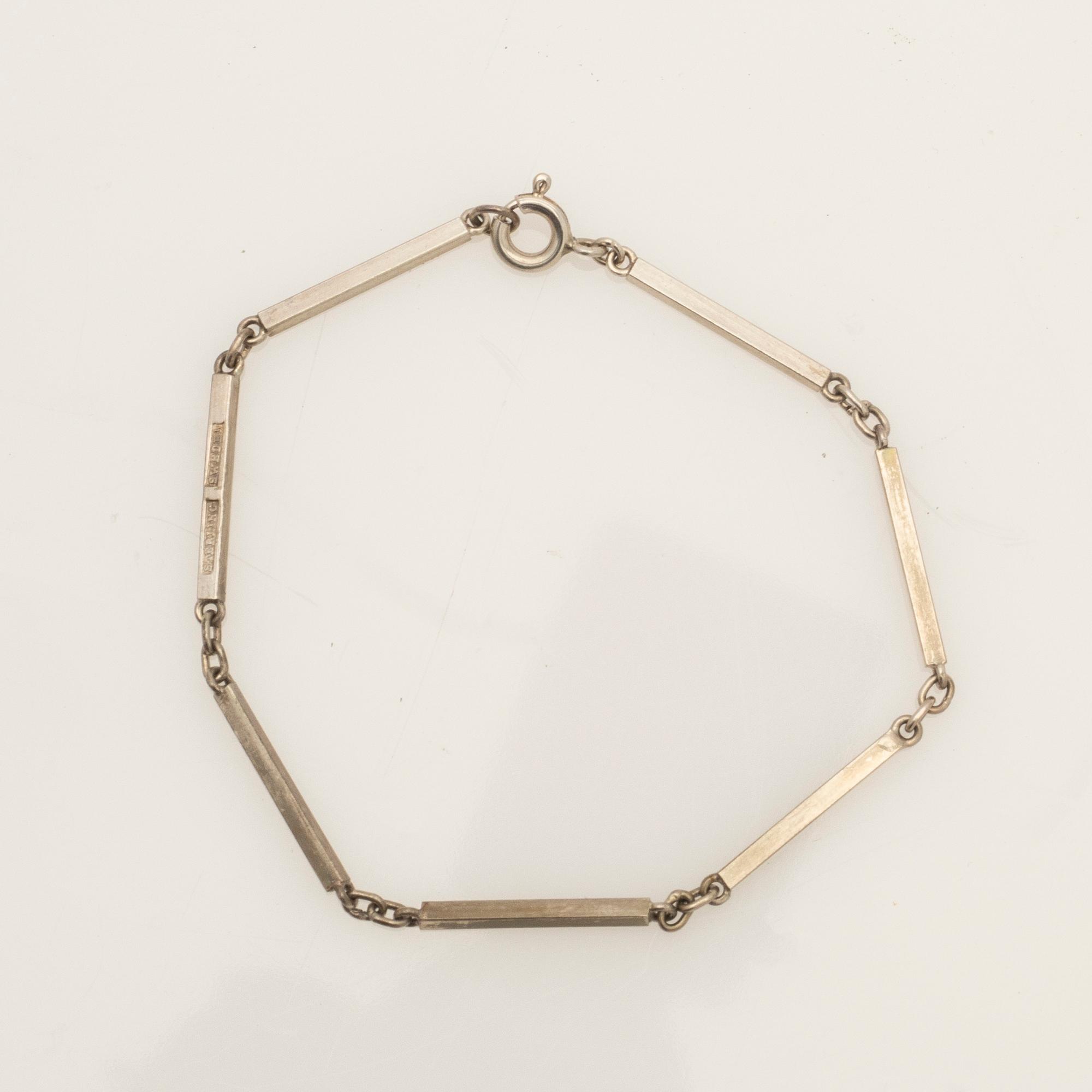 Ateljé Stigbert, Necklace with rock crystal and bracelet, sterling silver, 1949.