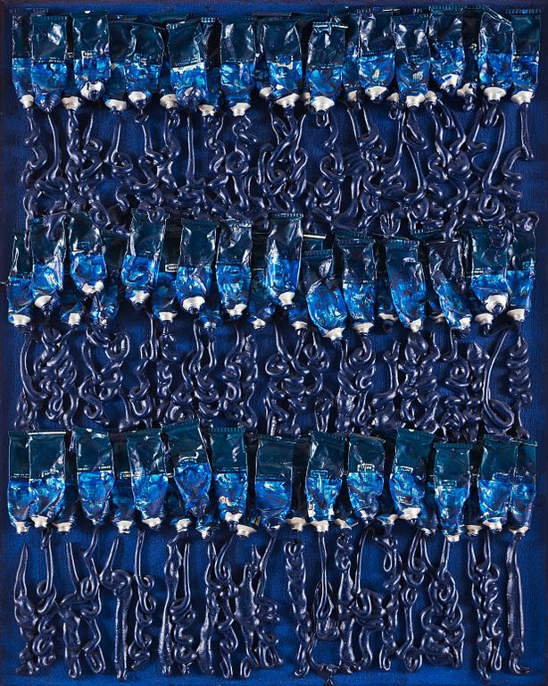 Fernandez Arman, ”Monochrome accumulation no 2505 (Ultramarin blue)”.