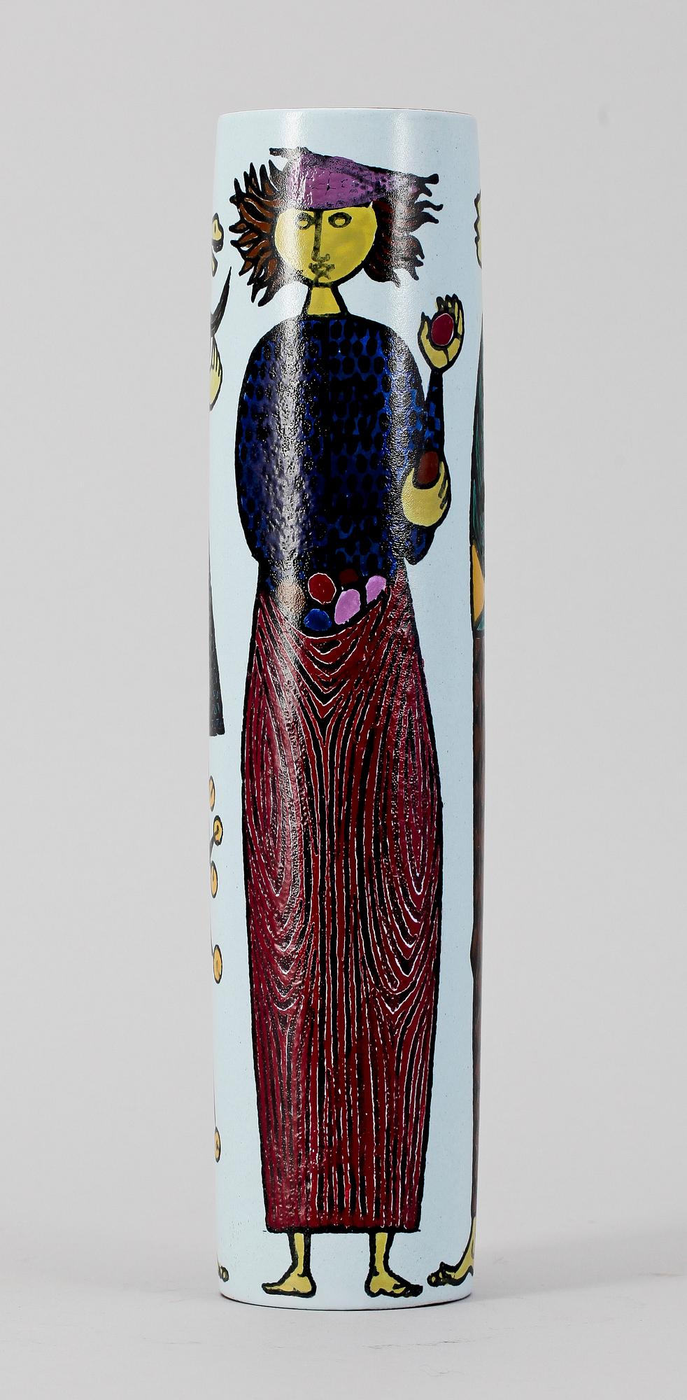 VAS, fajans, "Karneval", Stig Lindberg, Gustavsberg, 1900-talets andra hälft.