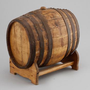 A wooden keg, made in the 20th century.