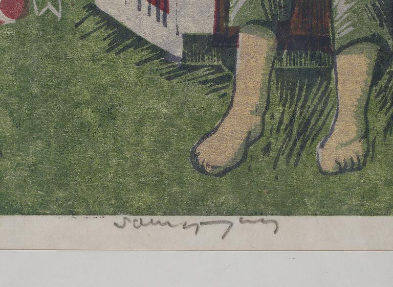 SVEN LJUNGBERG, 2 st, färgträsnitt, signerade och numrerad 135/360 samt provtryck.