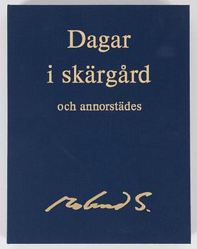 Roland Svensson, portfolio with 4 lithographs in colours, signed 166/400 and a faksimil, 1990.