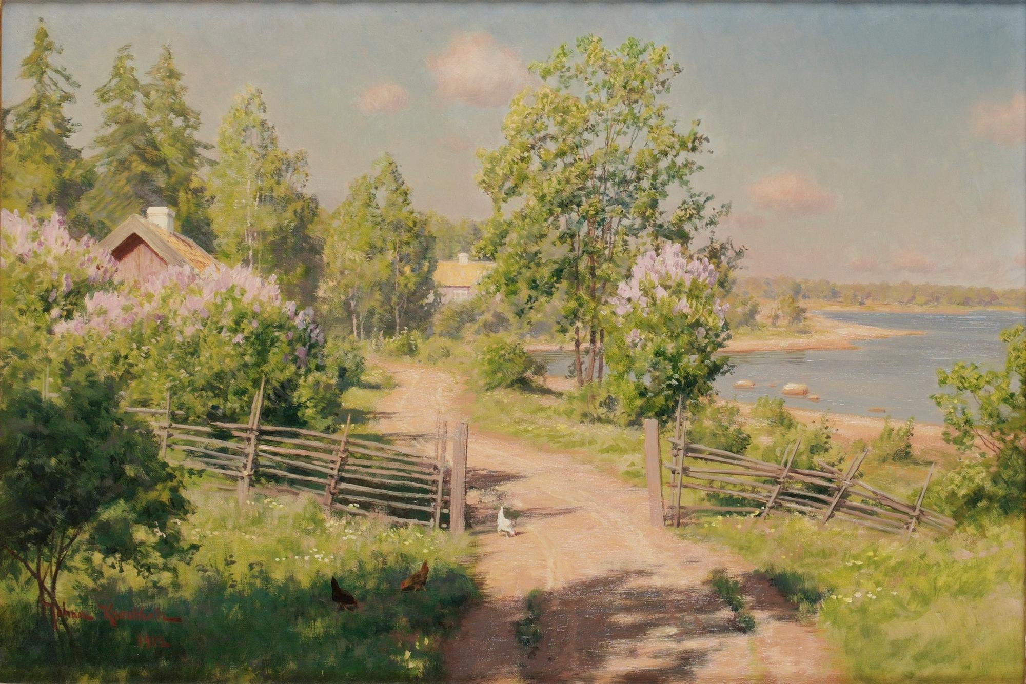 Johan Krouthén, Sommaridyll med pickande höns.