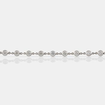 1264. A Tiffany & Co brilliant-cut diamond, circa 2.30 cts in total, bracelet.