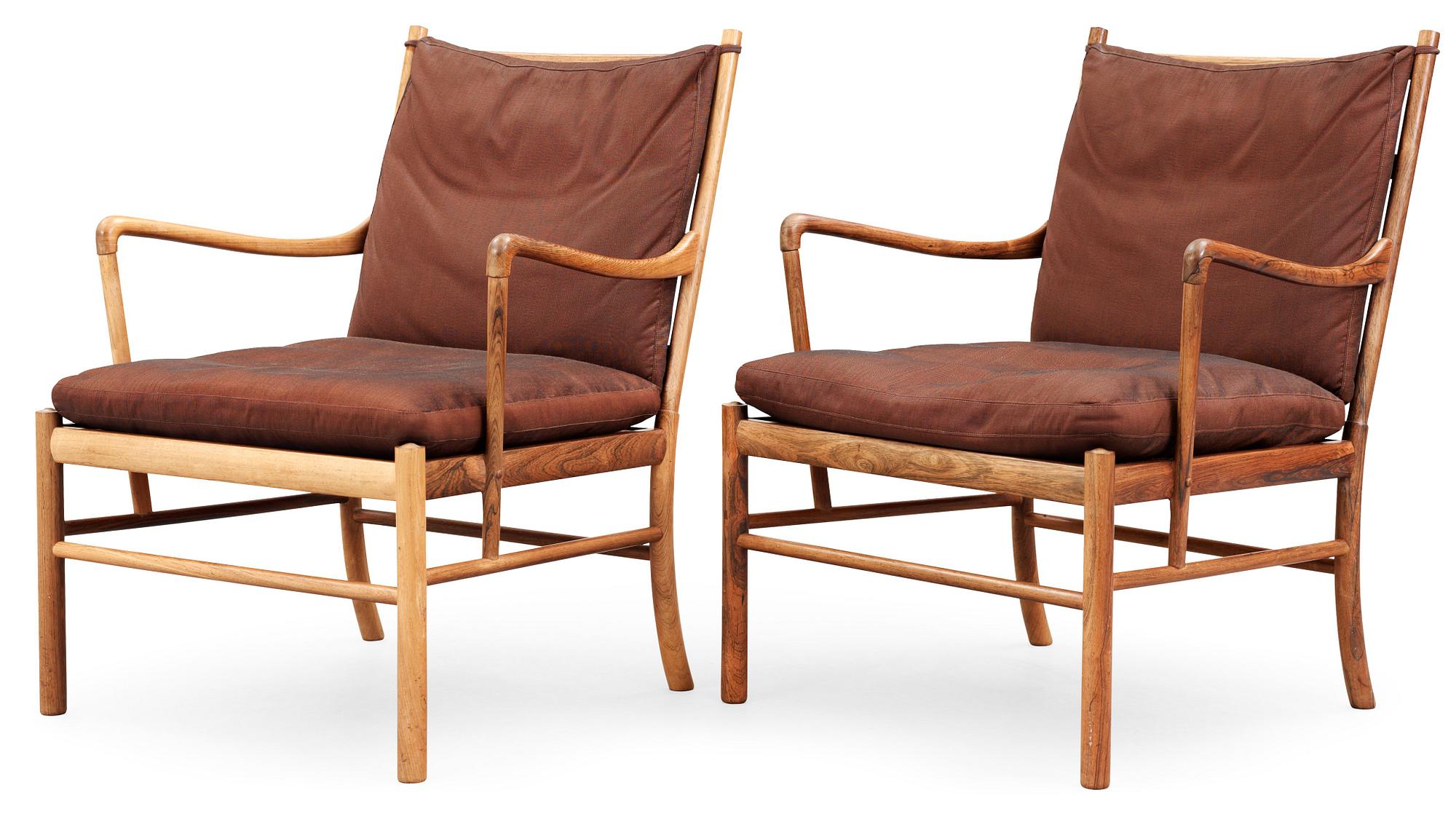 OLE WANSCHER, karmstolar, ett par "Colonial Chair, PJ 149", Poul Jeppesen, Danmark.