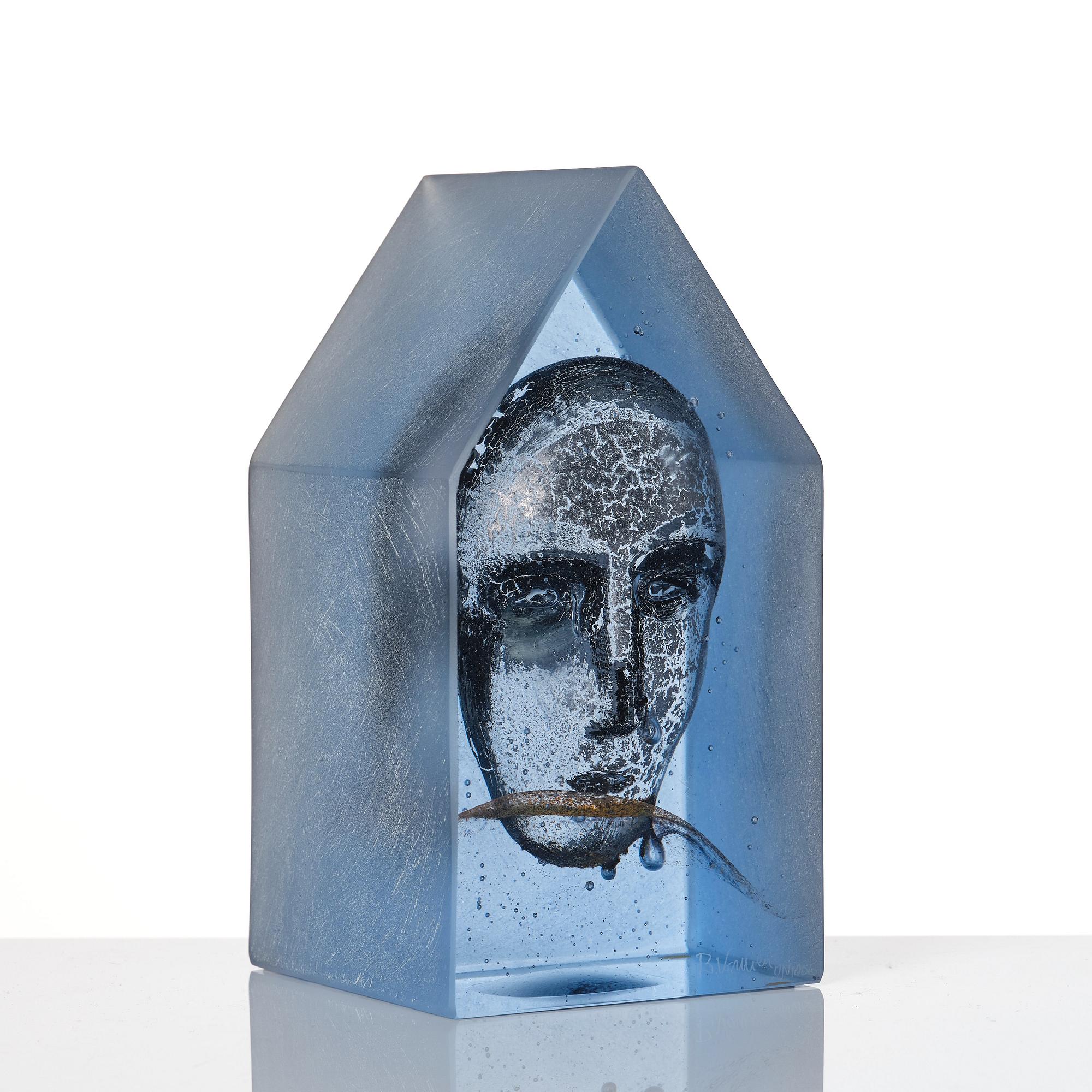 "Hus", unik skulptur, Kosta Boda.