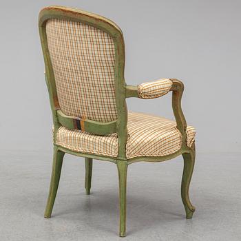 ARMLÄNSTOL, rokoko, 1700-talets mitt.