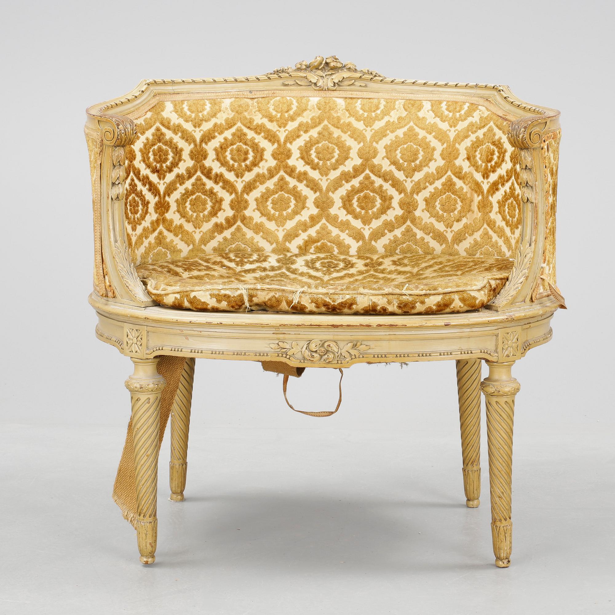 FÅTÖLJ, Louis XVI-stil, sent 1800-tal.