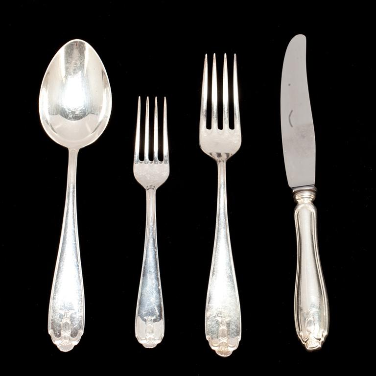 BESTICK, 30 delar, silver, GAB. Total vikt ca 990 g inkl rostfria knivblad.