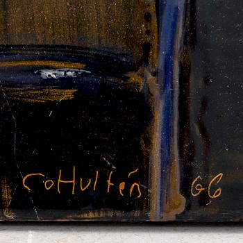 CO Hultén emaljmålning signerad och daterad 66.