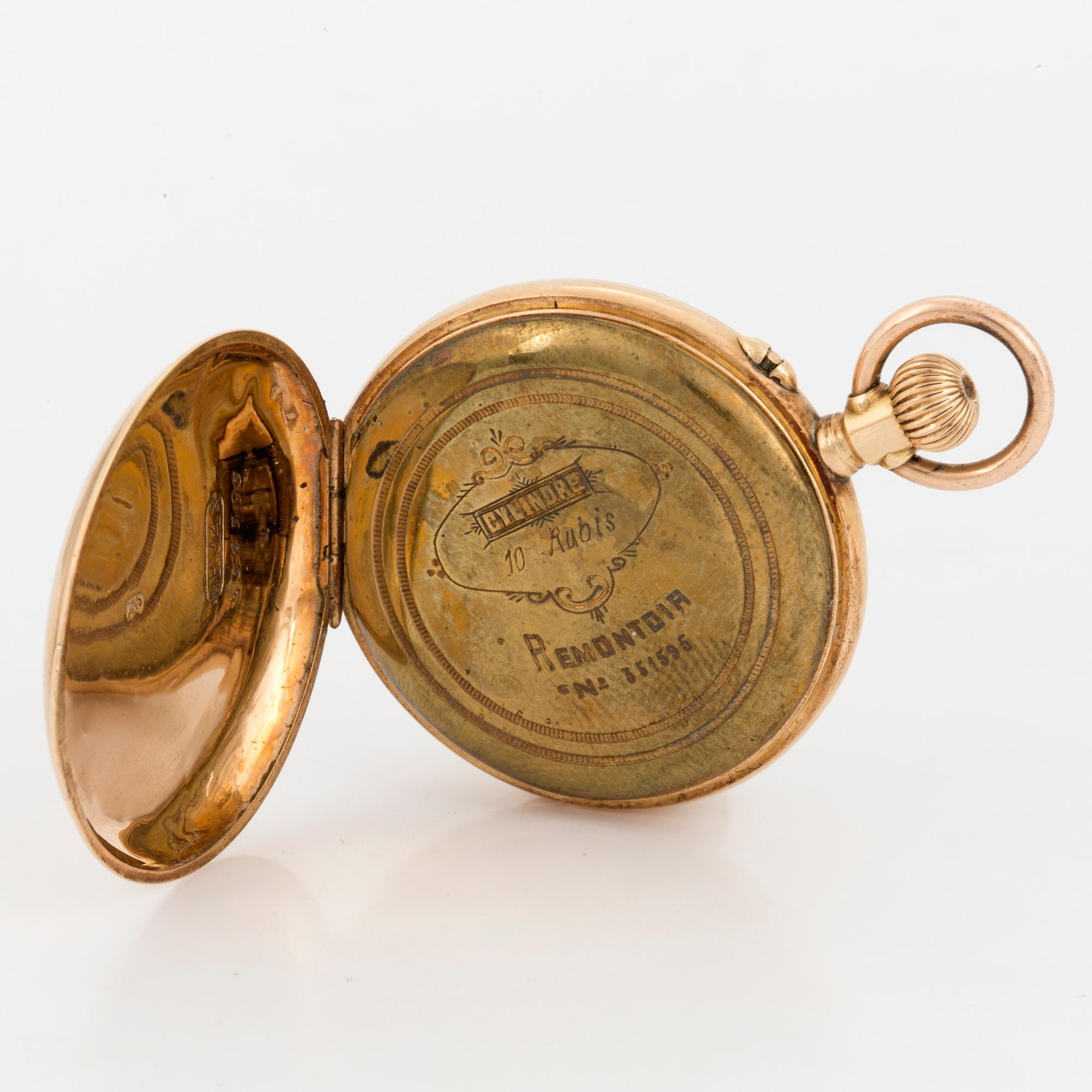 LADY'S POCKET WATCH, 14K gold, swiss mark.