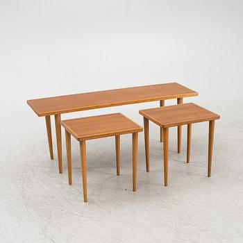 Yngve Ekström, teak, nesting tables, 3 pieces, 1950s/60s.