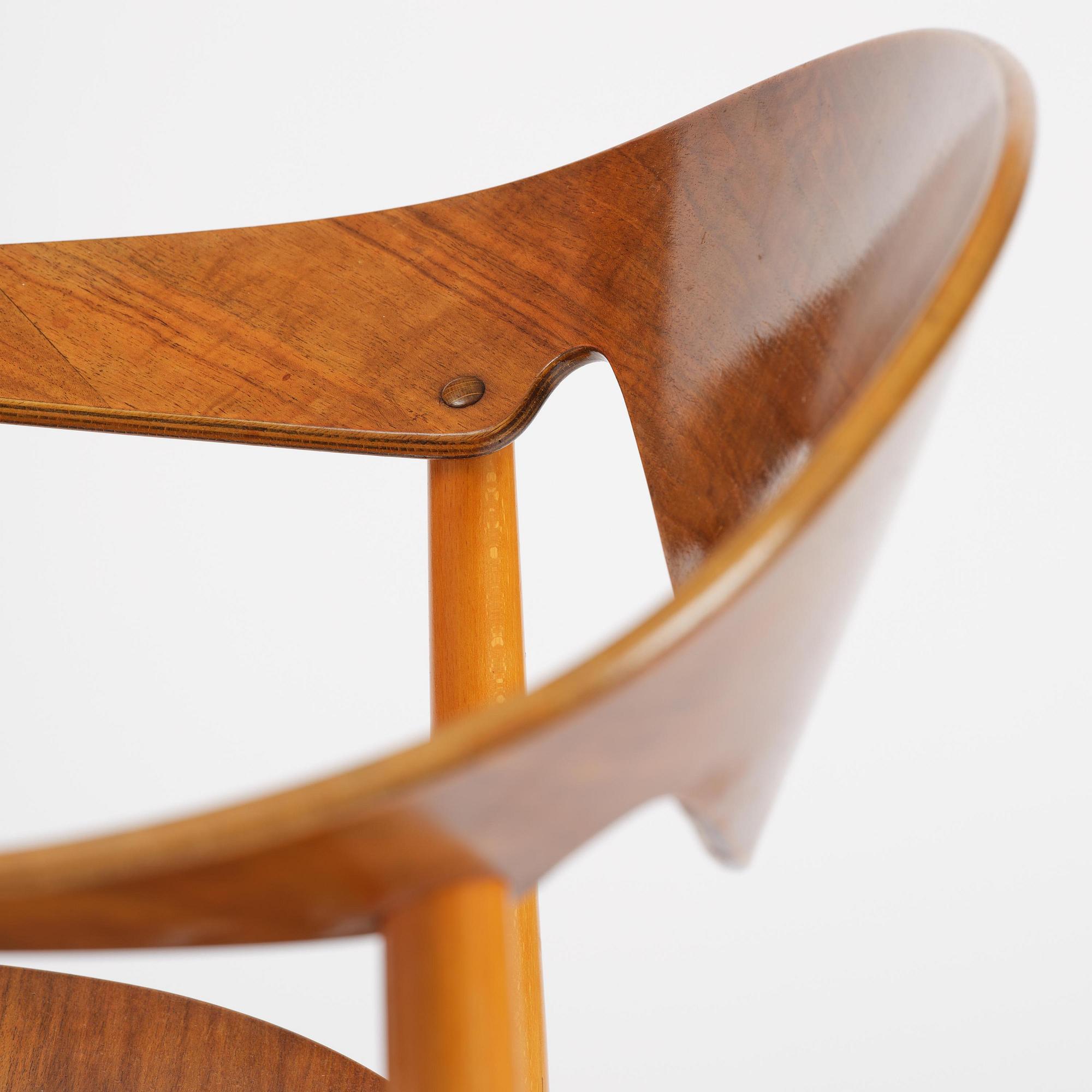 Ejner Larsen & Aksel Bender Madsen, a "Metropolitan" chair, Fritz Hansen, Denmark, 1950s.