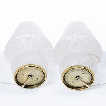 A pair of table lamps, Vetri, Murano, Italy, late 20th Century.