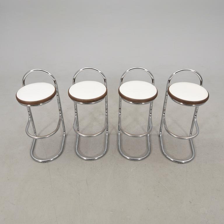 Bar stools, set of 4, late 20th century.