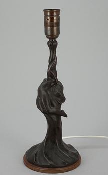 PÖYTÄVALAISIN, metallia, jugend, noin 1900-luku.