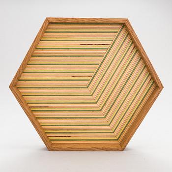 ALEKSI PUUSTINEN, TARJOTIN, "Hexagon Tray", signeerattu.