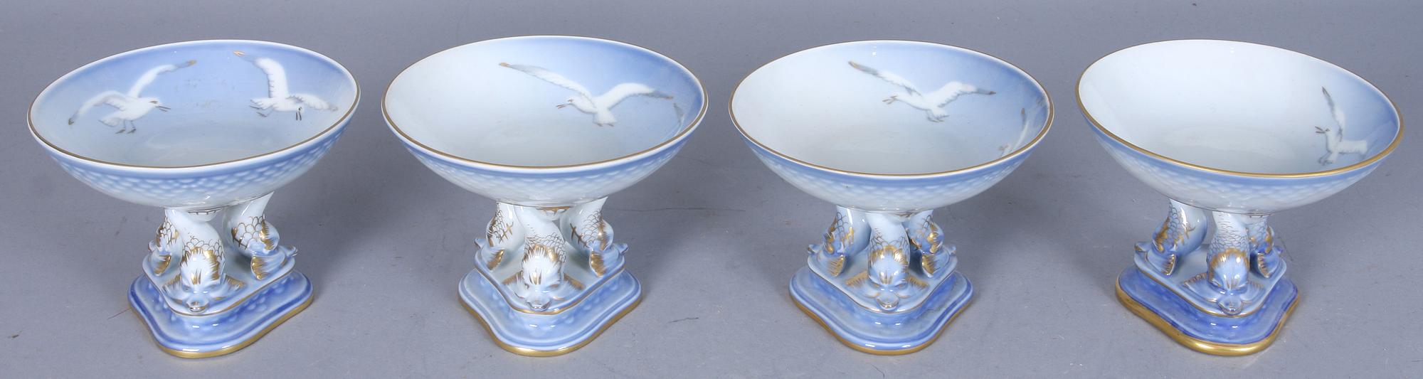 SKÅLAR, 4 st, porslin, "Måsen", Bing & Gröndahl.