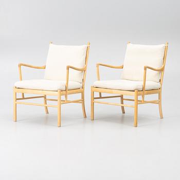 Ole Wanscher, a pair of 'Colonial Chair PJ 149' armchairs, Poul Jeppesen, Denmark.