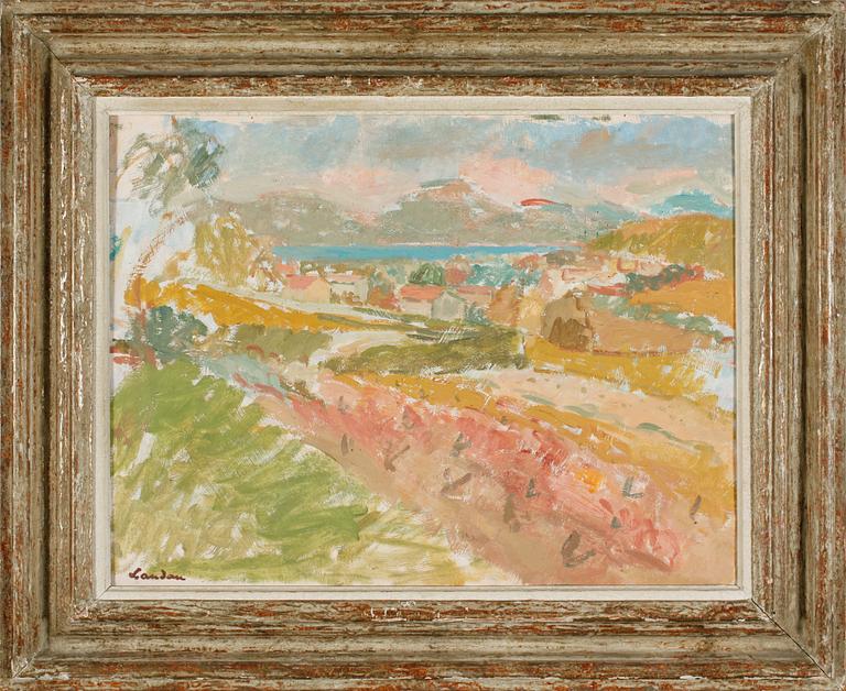 SIGMUND LANDAU, olja på papper, signerad.
