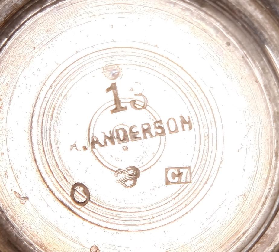 PARTI PRISPOKALER, 7 delar, silver, bla K. Andersson, Stockholm, 1900-talets första hälft.