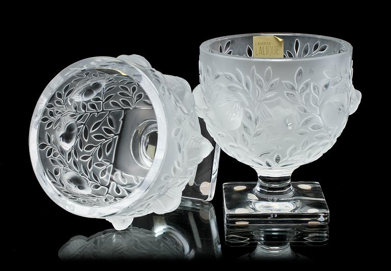 VASER, ett par, glas, "Elisabeth", Lalique.