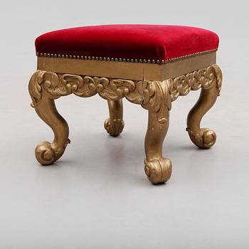 TABURETT, barockstil, omkring år 1900.