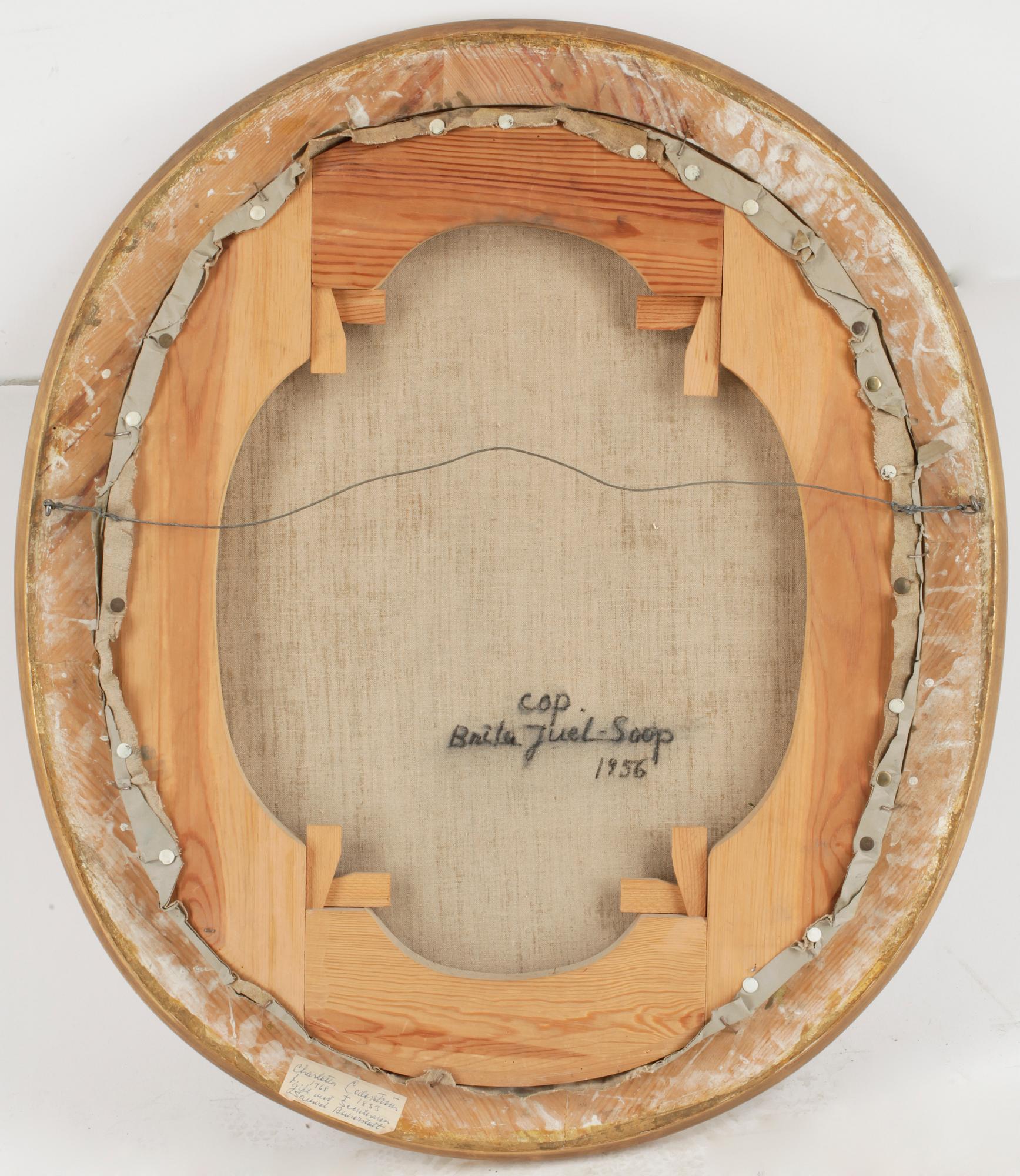 BRITA JUEL SOOP, pastell på papper på duk, kopia av Brita Juel-Soop dat 1956 á tergo.