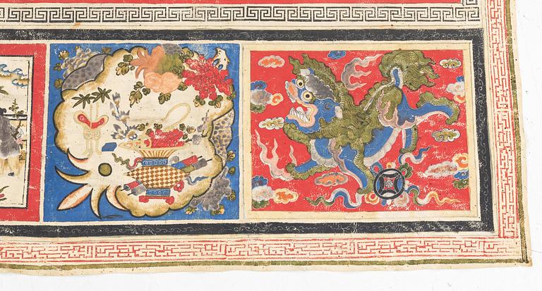 A Chinese painting/tapestry, late Qing dynasty.