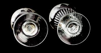 STARKVIN- OCH SHERRYGLAS, 16 st (11+5), 1800-talets mitt.
