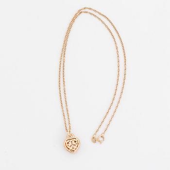 Collier med hjärtformad morganit och briljantslipade diamanter.
